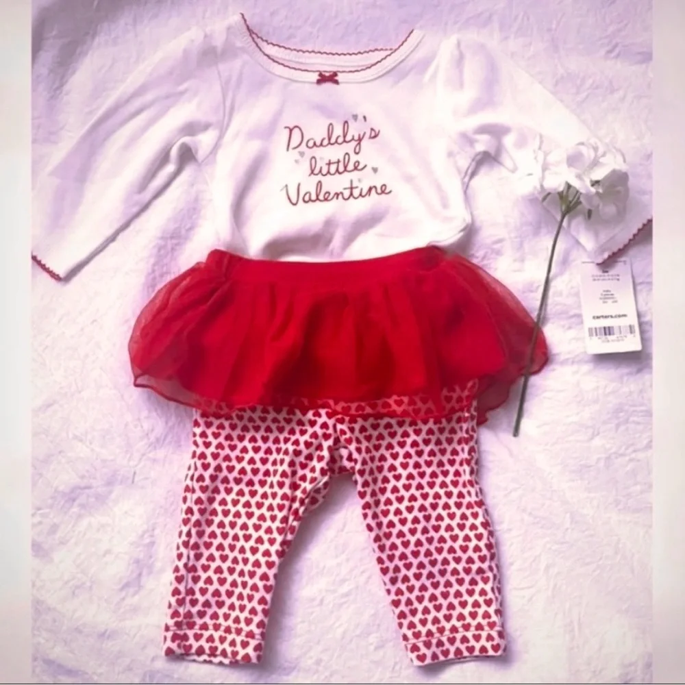 New Baby & Toddler Girls Size 24 Months Daddy’s Little Valentine Tutu Set